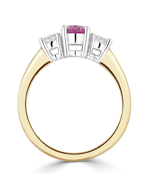 The Diamond Store Pink 18K 0.50Ct H/Si Lab Diamonds G/Vs And 1.00Ct Sapphire Ring
