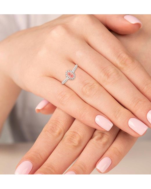 The Diamond Store White Georgina Lab Diamond Oval Halo 0.90Ct Ring