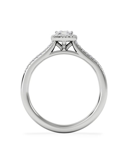 The Diamond Store White Lumia Heart Cut Lab Diamond Halo Ring 0.33Ct F/Vs
