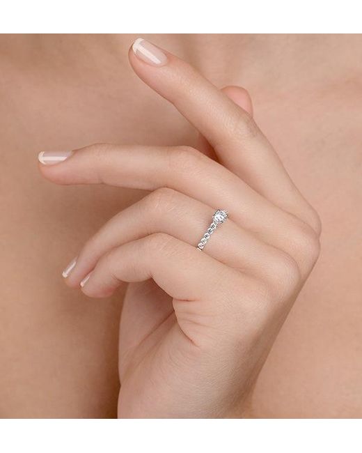 The Diamond Store Metallic Sidestone Lab Diamond Ring Adelle 0.85Ct G/Vs1