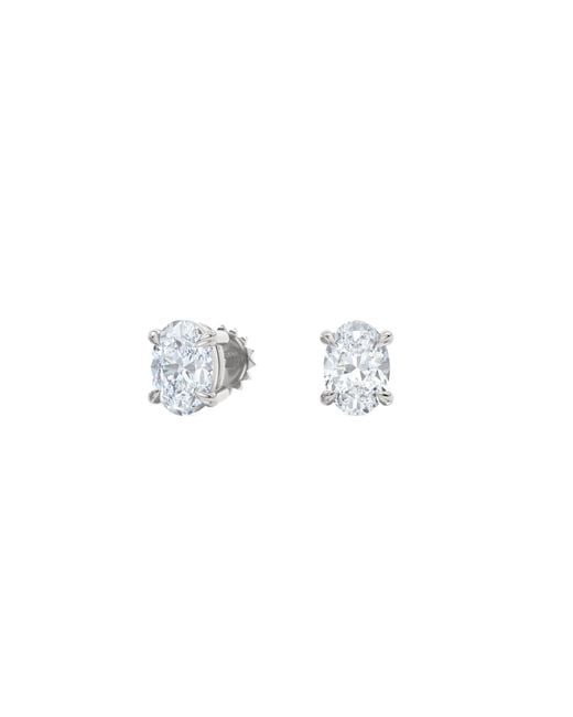 The Diamond Store White 1.00Ct Oval Cut Lab Diamond Stud Earrings
