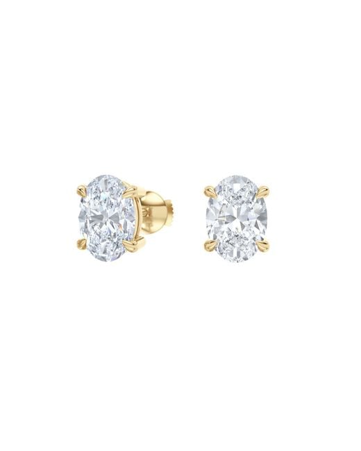 The Diamond Store Metallic 3.00Ct Oval Cut Lab Diamond Stud Earrings