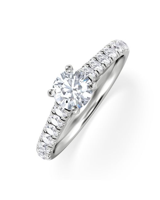 The Diamond Store White Natalia Lab Diamond Engagement Side Stone Ring 18Kw 0.91Ct F/Vs1