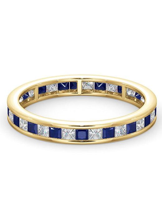 The Diamond Store Blue Eternity Ring Lauren Diamonds H/Si And Sapphire 1.20Ct