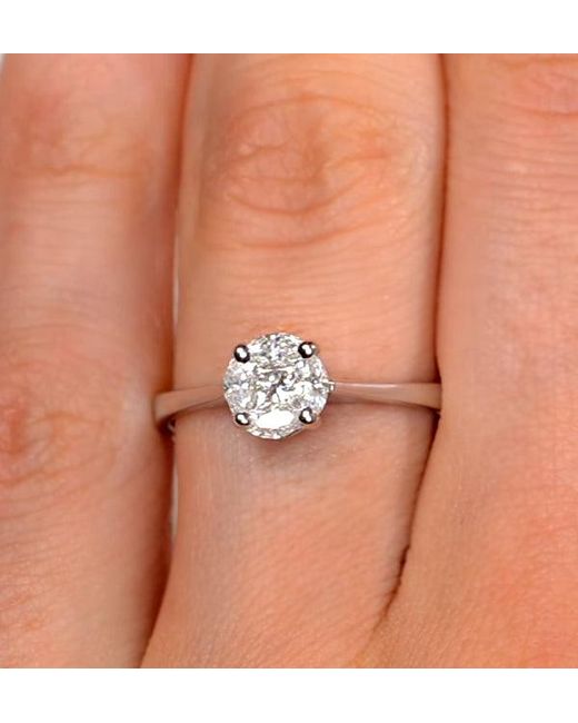 The Diamond Store White Engagement Ring Galileo 1.00Ct Look Diamond 0.38Ct And Ring