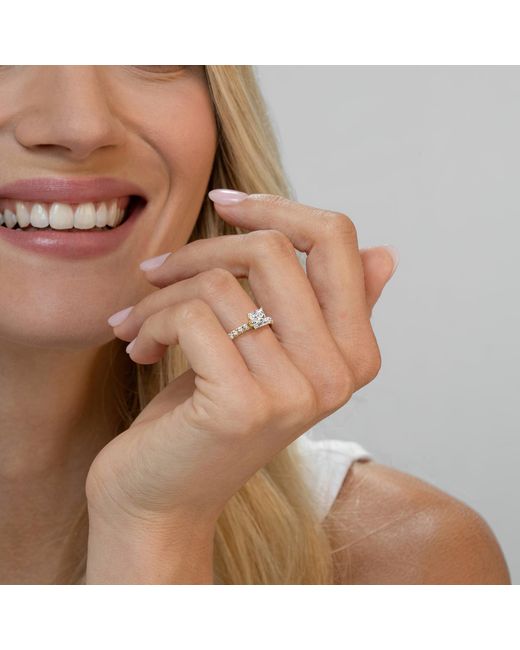 The Diamond Store Metallic Katerina Lab Princess Diamond Engagement Ring 18K 1.55Ct F/Vs1