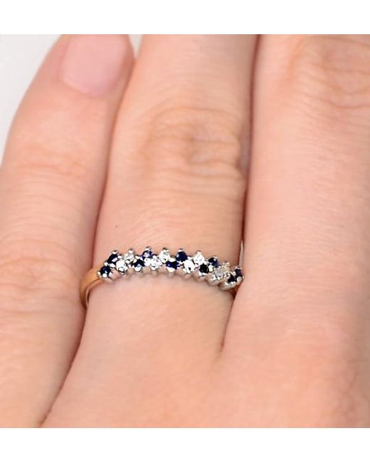 The Diamond Store Metallic Sapphire 0.18Ct And Diamond 9K Ring
