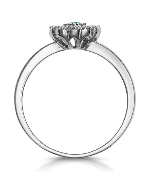 The Diamond Store Metallic Emerald And Diamond Halo Ring