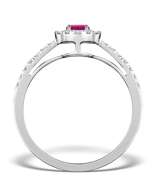The Diamond Store Metallic Ruby Halo Martini 0.25Ct Diamond Ring