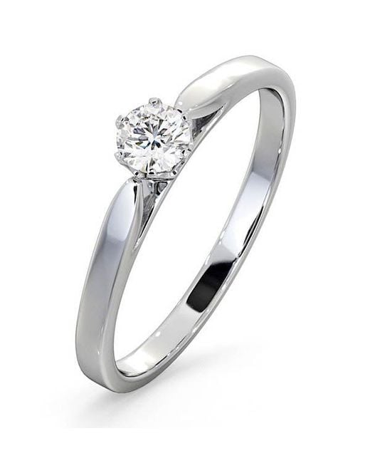 The Diamond Store Metallic Low Set Chloe Lab Diamond Engagement Ring 0.25Ct G/Si1 Platinum