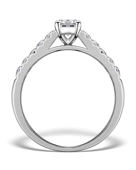 The Diamond Store Metallic Sidestone Lab Diamond Ring Adelle 0.85Ct G/Vs1