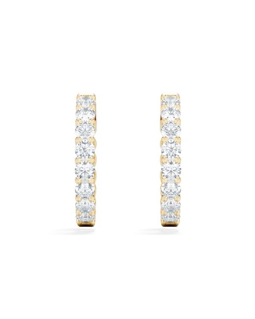 The Diamond Store Metallic Braided 1.00Ct Round Cut Lab Diamond Hoop Earrings