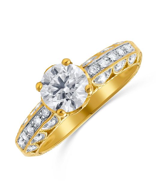 The Diamond Store Metallic 18K Ring Lab Diamond Set Mount (1.24Ct)