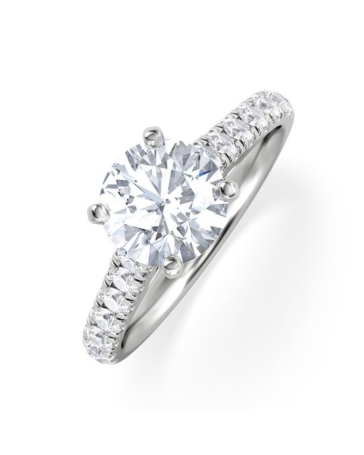 The Diamond Store White Natalia Lab Diamond Engagement Side Stone Ring 2.00Ct F/Vs1