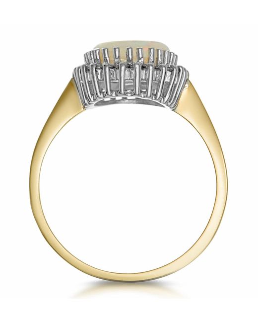 The Diamond Store Metallic Opal 10 X 8Mm And Diamond 9K Ring