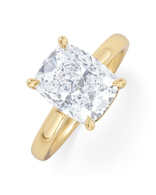 The Diamond Store Metallic Amora 3.00Ct Elongated Cushion Cut Lab Diamond Solitaire Engagement Ring