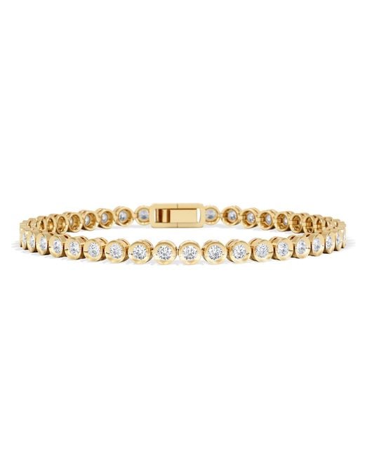 The Diamond Store Metallic 3.00Ct Round Cut Lab Diamond Bezel Tennis Bracelet