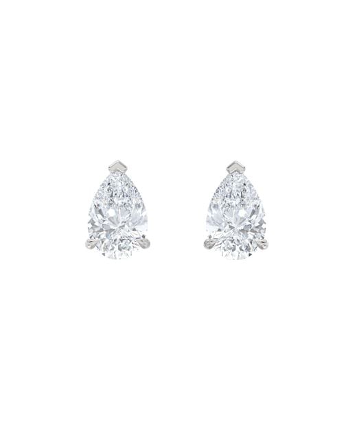 The Diamond Store Blue 3.00Ct Pear Cut Lab Diamond Stud Earrings