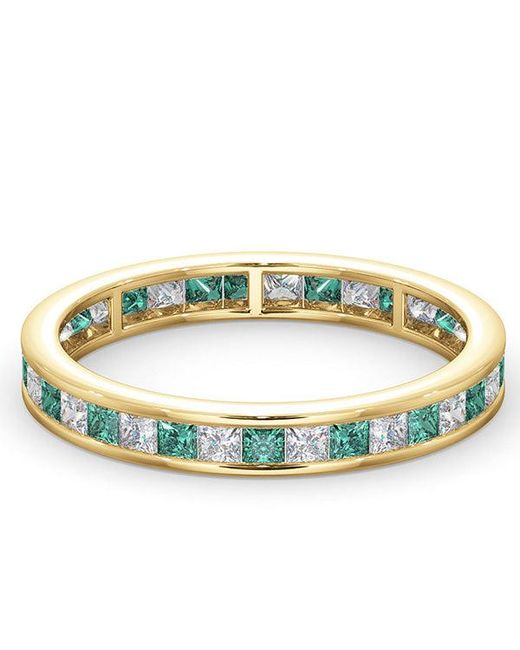 The Diamond Store Metallic Eternity Ring Lauren Diamonds H/Si And Emerald 1.15Ct