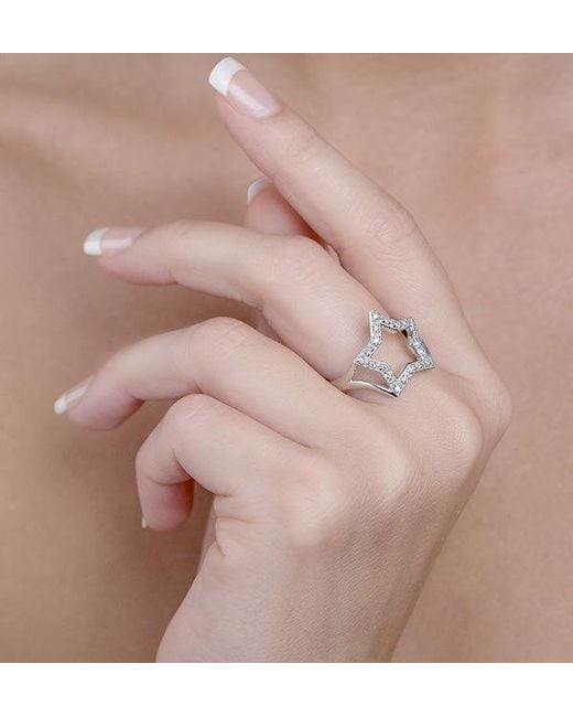 The Diamond Store Metallic Diamond 0.20Ct 9K Star Ring