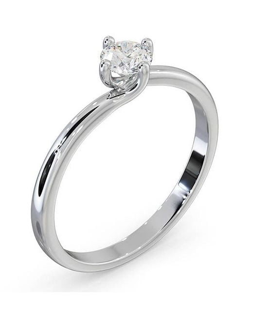 The Diamond Store Metallic Lily Certified Lab Diamond Engagement Ring 0.33Ct G/Si1 Platinum