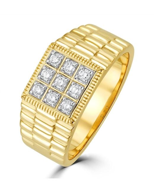 The Diamond Store Metallic Lab Diamond Design Ring 0.25Ct H/Si for men
