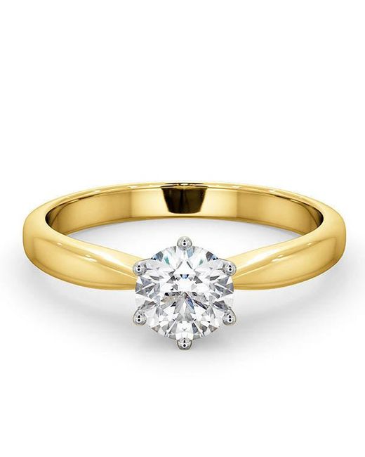 The Diamond Store Metallic Certified High Set Chloe 18Ky Diamond Engagement Ring 0.75Ct