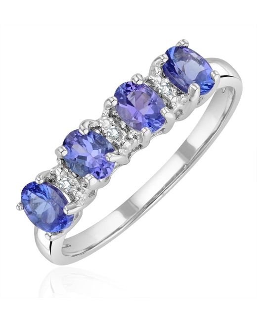 The Diamond Store Blue Tanzanite 0.76Ct And Diamond 9K Ring
