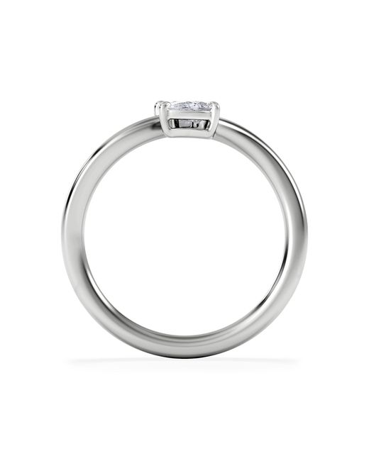 The Diamond Store White Toi Et Moi Emerald And Pear Cut Lab Diamond Ring 0.30Ct F/Vs