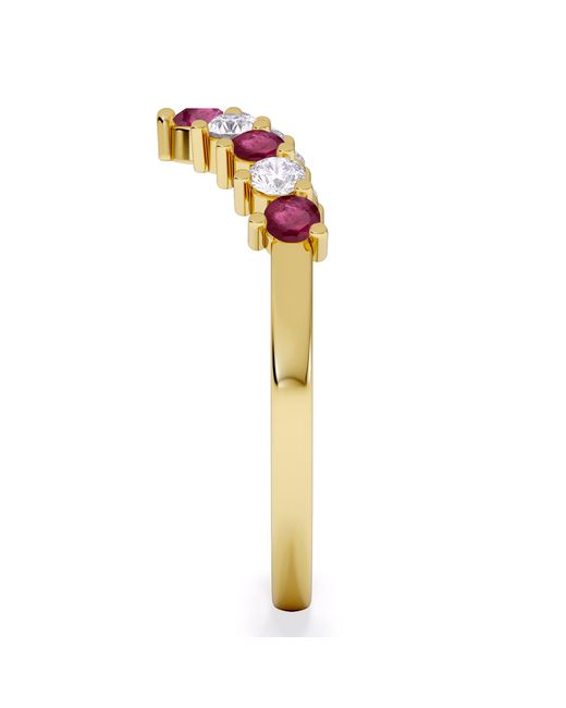 The Diamond Store Metallic Starlit Ruby And Lab Diamond Wishbone Ring