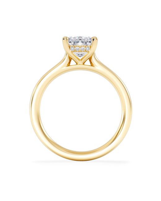 The Diamond Store Blue Amora 2.00Ct Elongated Cushion Cut Lab Diamond Hidden Halo Solitaire Engagement Ring