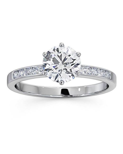 The Diamond Store White Charlotte Gia Diamond Engagement Side Stone Ring 1.20Ct G/Vs2