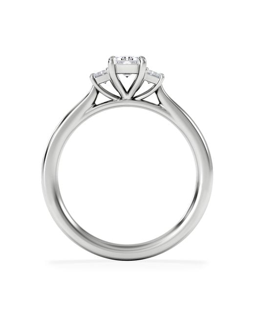 The Diamond Store White Evoke 3 Stone Emerald Cut Lab Diamond Ring 0.50Ct