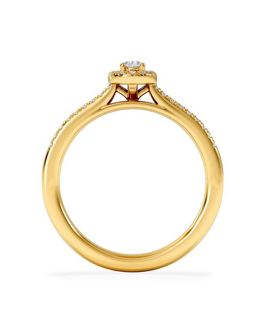 The Diamond Store Metallic Lumia Oval Cut Lab Diamond Halo Ring 0.33Ct F/Vs