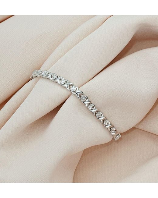 The Diamond Store White Diamond Kisses Bracelet With 0.05Ct Set