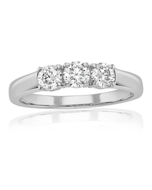 The Diamond Store White Chloe 3 Stone Diamond Ring 0.75Ct G/Vs