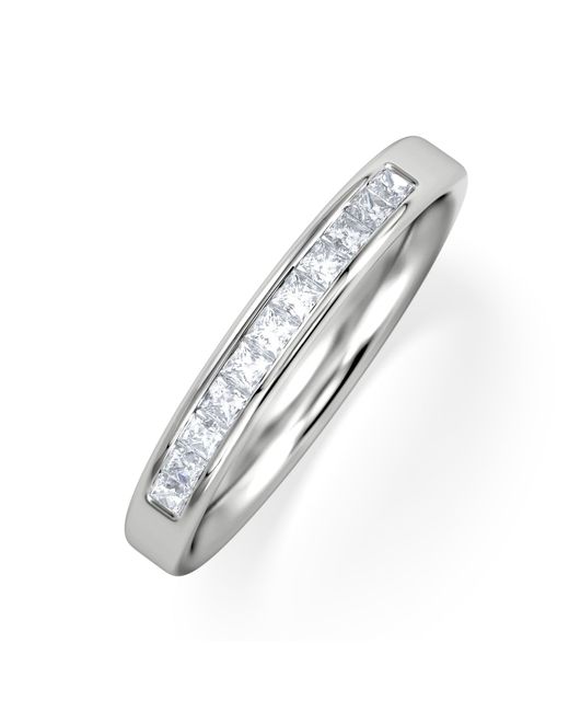 The Diamond Store White Eterna Lab Diamond Princess Cut Half Eternity Ring 0.30Ct H/Si