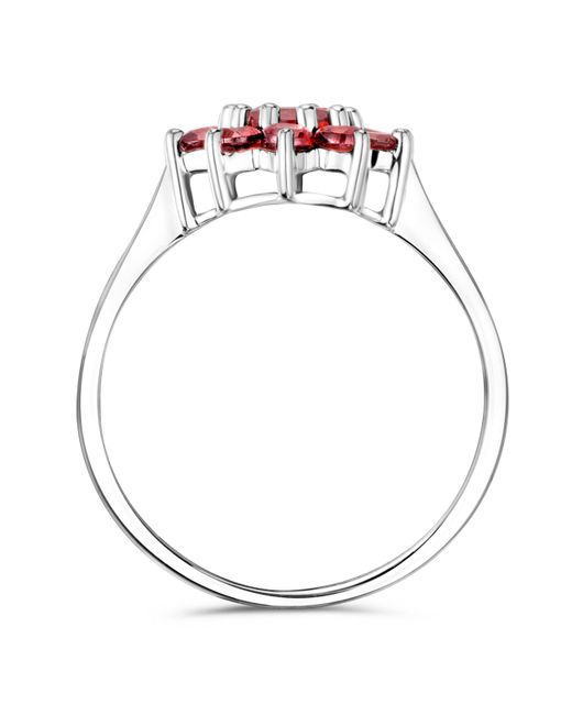 The Diamond Store Red 1.73Ct Garnet Cluster Ring