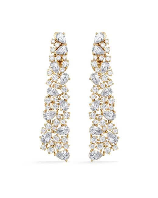 The Diamond Store Metallic Luxe 10.00Ct Lab Diamond Chandelier Earrings With Igi Certified Pear And Round-Cut Diamonds