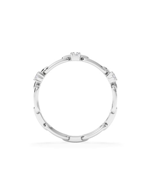 The Diamond Store White Bound Lab Diamond Link Ring 0.125Ct Round Cut