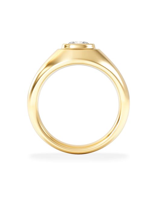 The Diamond Store Metallic Axis Lab Diamond Signet Ring 1.00Ct Round Cut Set