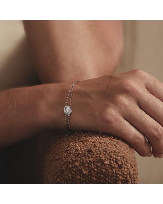 The Diamond Store White Astrology Sagittarius 0.07Ct Lab Grown Diamond Adjustable Medallion Bracelet Sterling