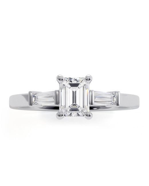 The Diamond Store Metallic Genevieve Emerald Cut Diamond Ring