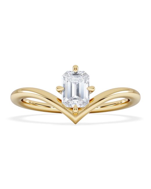 The Diamond Store Metallic Vela 0.50Ct Emerald Cut Lab Diamond Solitaire Engagement Ring