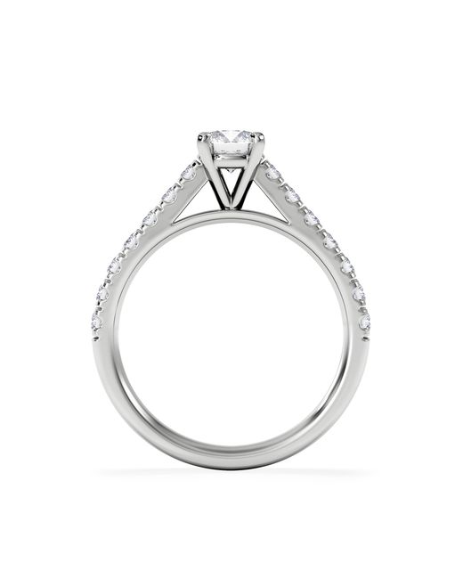 The Diamond Store White Natalia Lab Diamond Engagement Side Stone Ring 0.91Ct F/Vs1