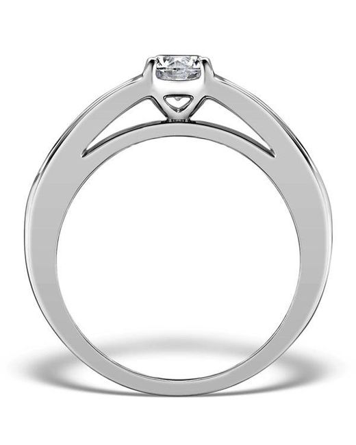 The Diamond Store Metallic Sidestone Lab Diamond Ring Yasmin 1Ct H/Si1 Baguette 18Kw