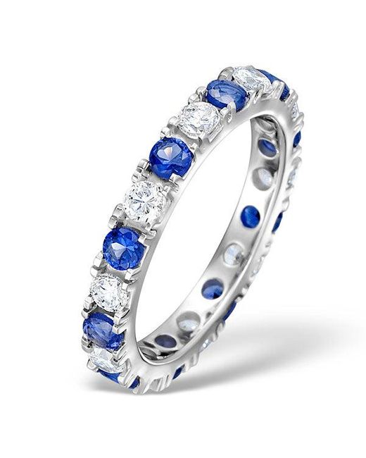 The Diamond Store Blue Sapphire 1.70Ct G/Vs Diamond Eternity Ring Item Hg20-422Uxus