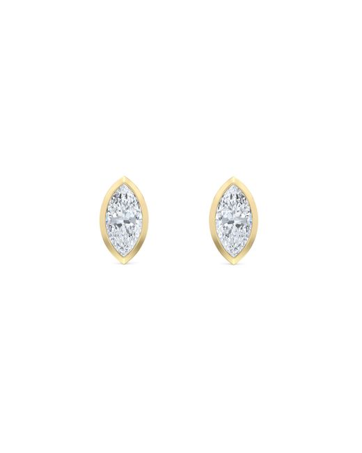 The Diamond Store Metallic Bezel Set 1.00Ct Marquise Cut Lab Diamond Stud Earrings