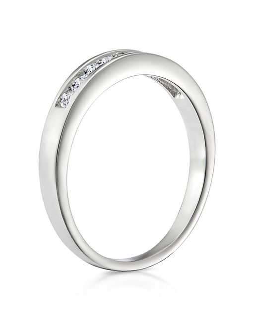 The Diamond Store Metallic Rae Half Eternity Ring Channel Set 0.25Ct Diamond 9K