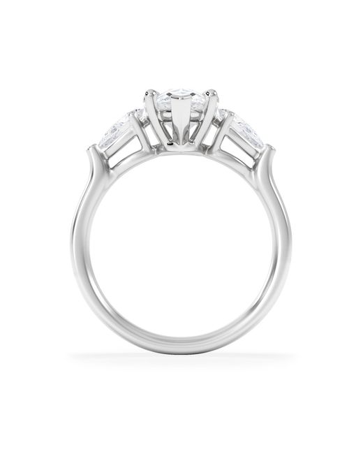 The Diamond Store White Adore 2.60Ct Pear Cut Lab Diamond 3 Stone Engagement Ring